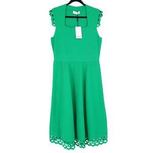 THE FOLD Vienna Sculpt Knit Midi Dress Emerald Green NWT Laser Cut Women's 10